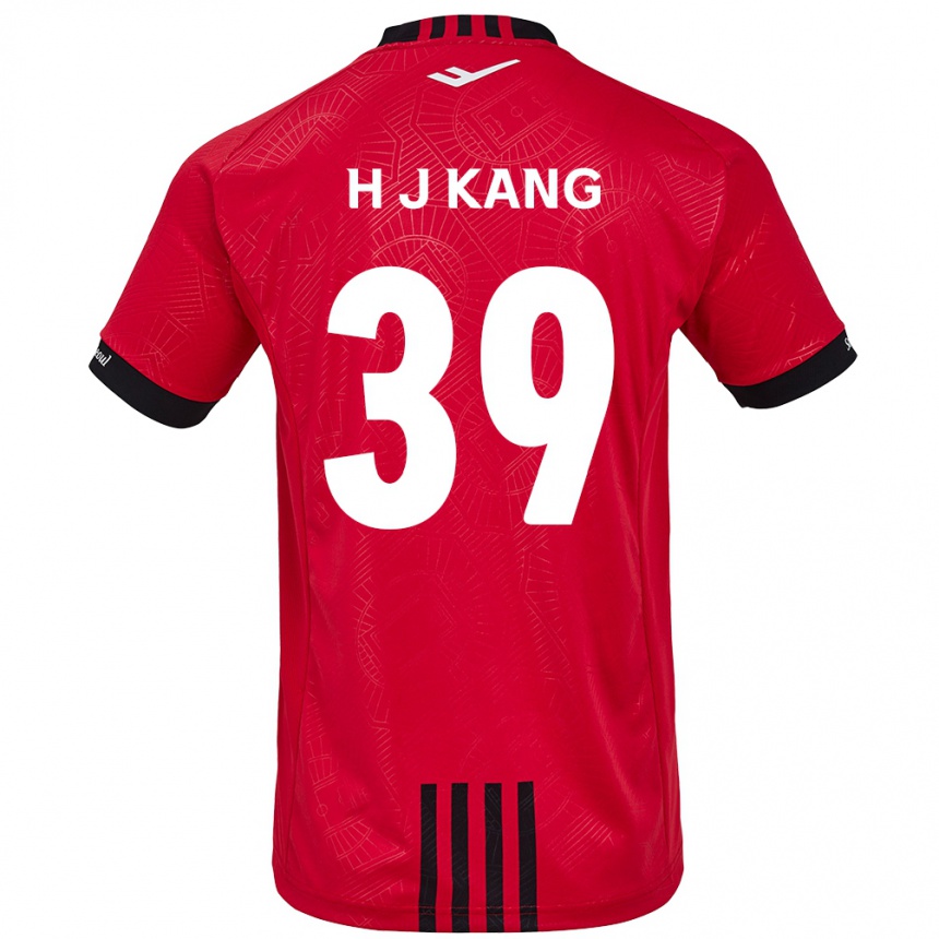 Kids Football Ju-Hyeok Kang #39 Red Black Home Jersey 2024/25 T-Shirt Nz