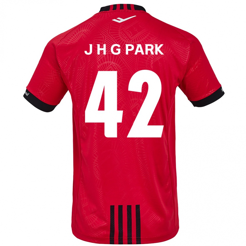 Kids Football Jang Han-Gyeol Park #42 Red Black Home Jersey 2024/25 T-Shirt Nz