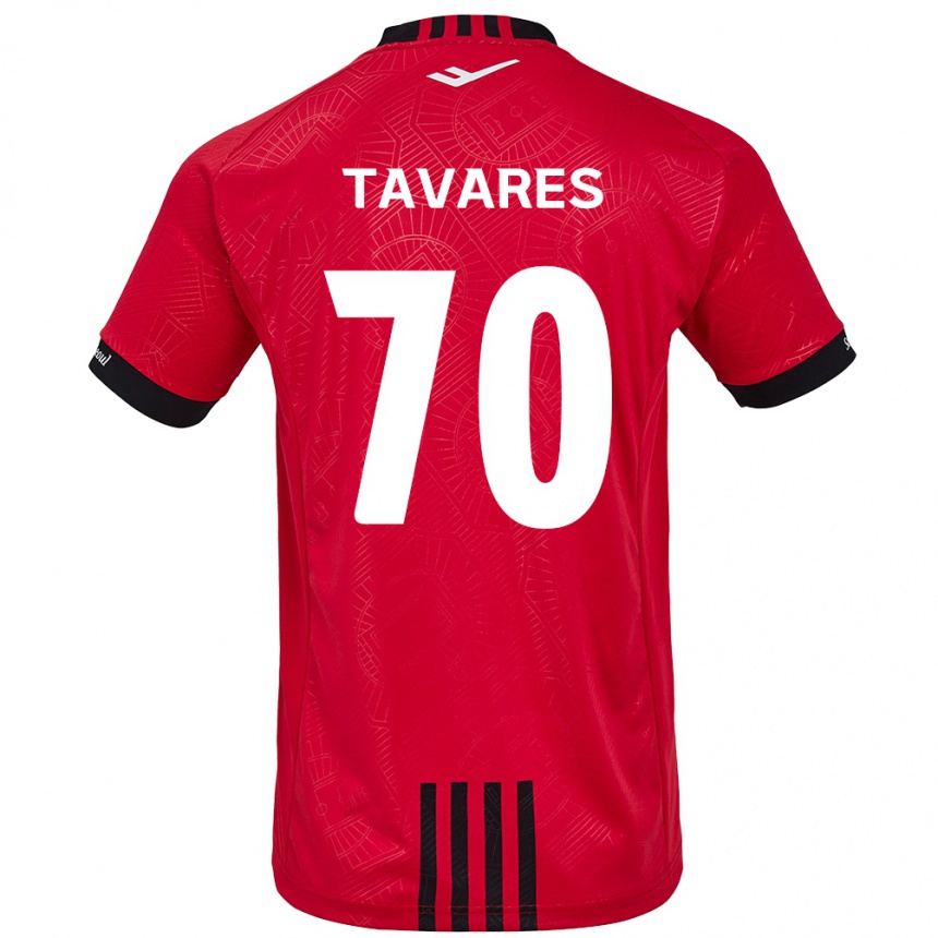 Kids Football Ronaldo Tavares #70 Red Black Home Jersey 2024/25 T-Shirt Nz