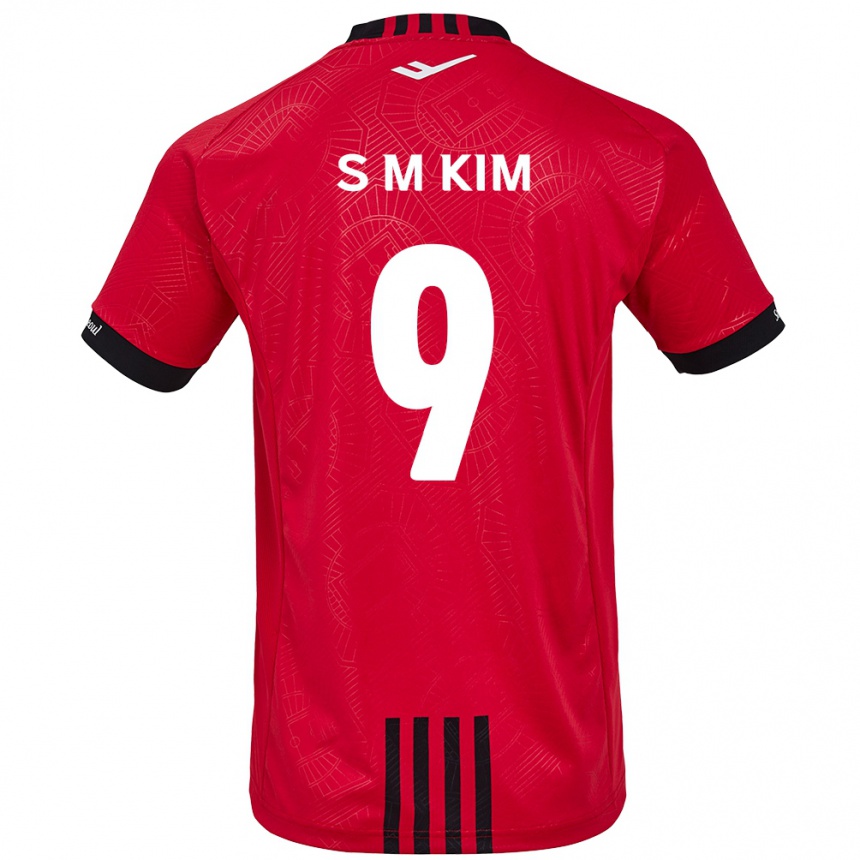 Kids Football Min-Sung Kim #9 Red Black Home Jersey 2024/25 T-Shirt Nz