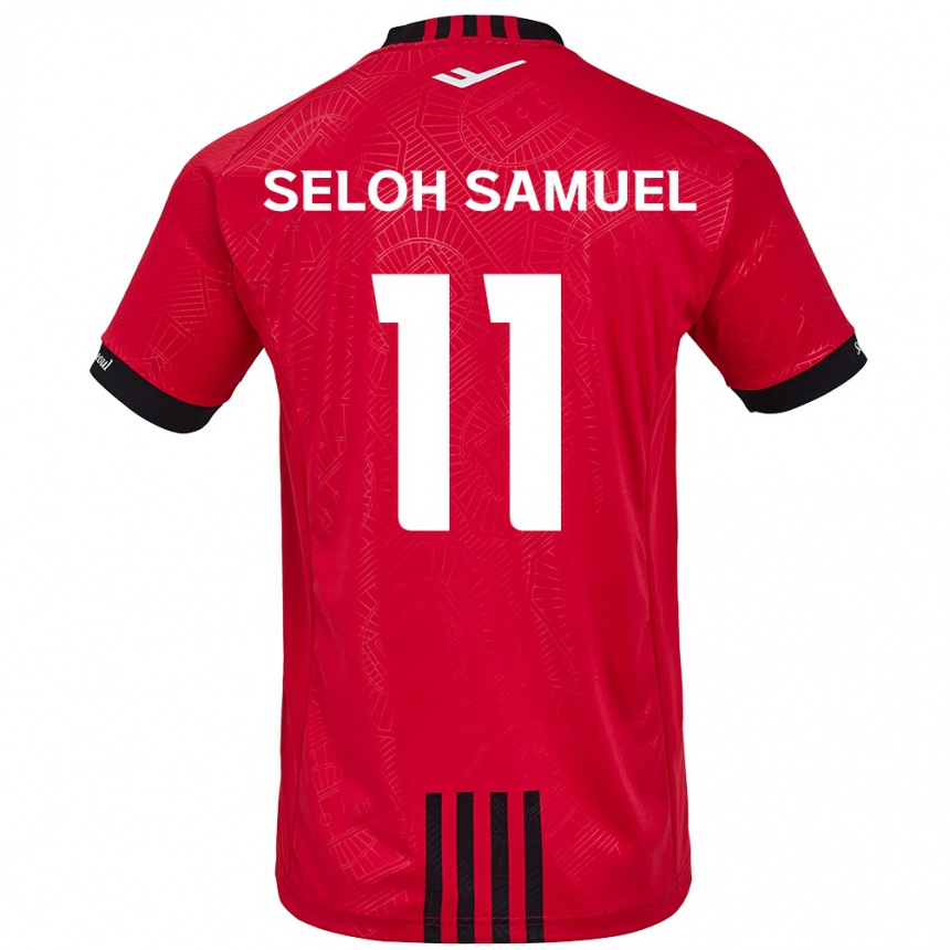 Kids Football Gbato Seloh Samuel #11 Red Black Home Jersey 2024/25 T-Shirt Nz