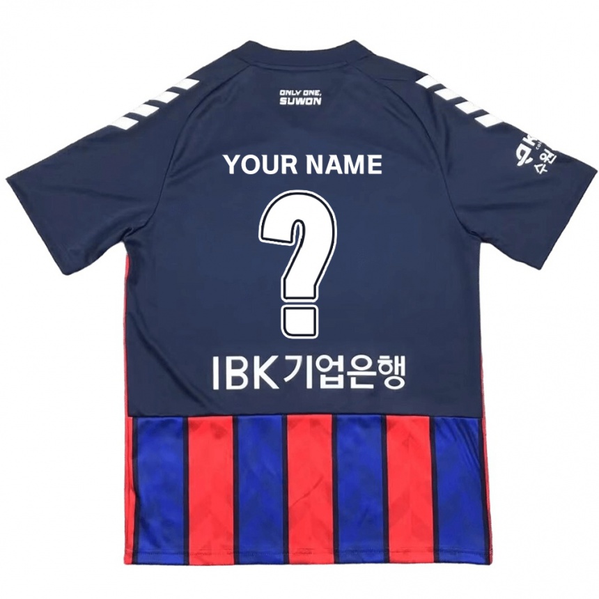 Kids Football Your Name #0 Blue Red Home Jersey 2024/25 T-Shirt Nz