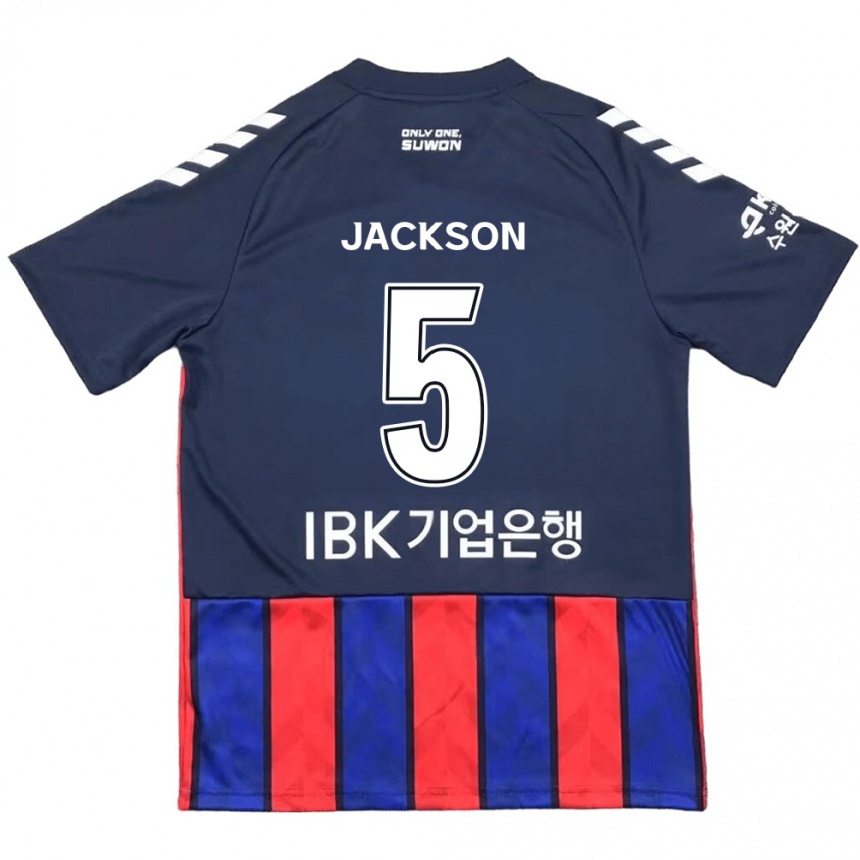 Kids Football Lachlan Jackson #5 Blue Red Home Jersey 2024/25 T-Shirt Nz