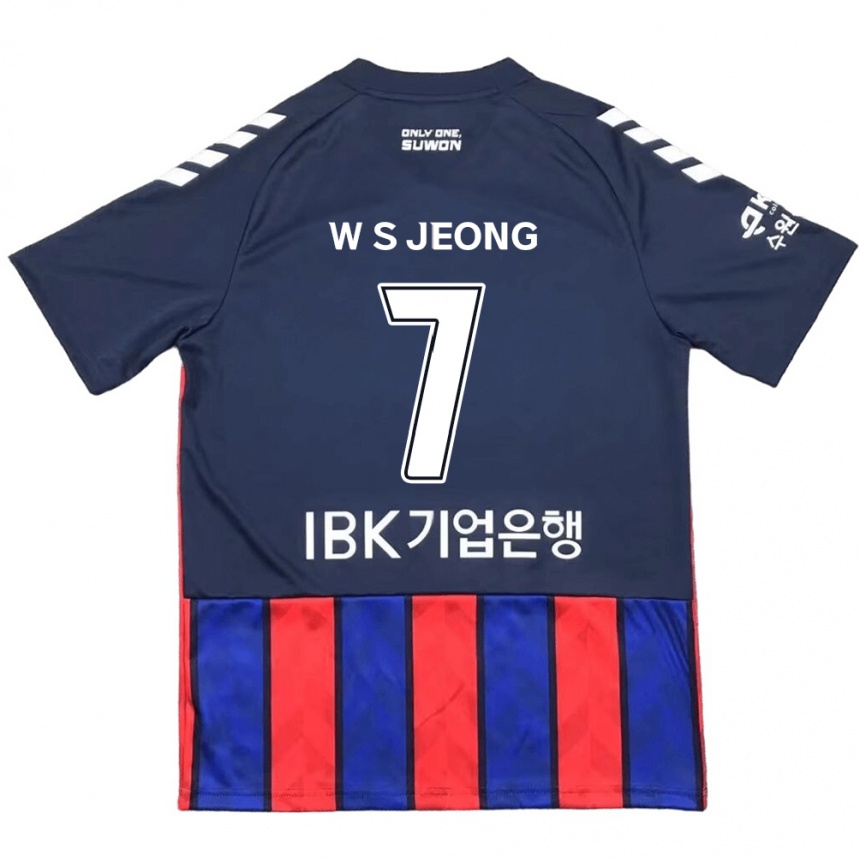 Kids Football Seung-Won Jeong #7 Blue Red Home Jersey 2024/25 T-Shirt Nz