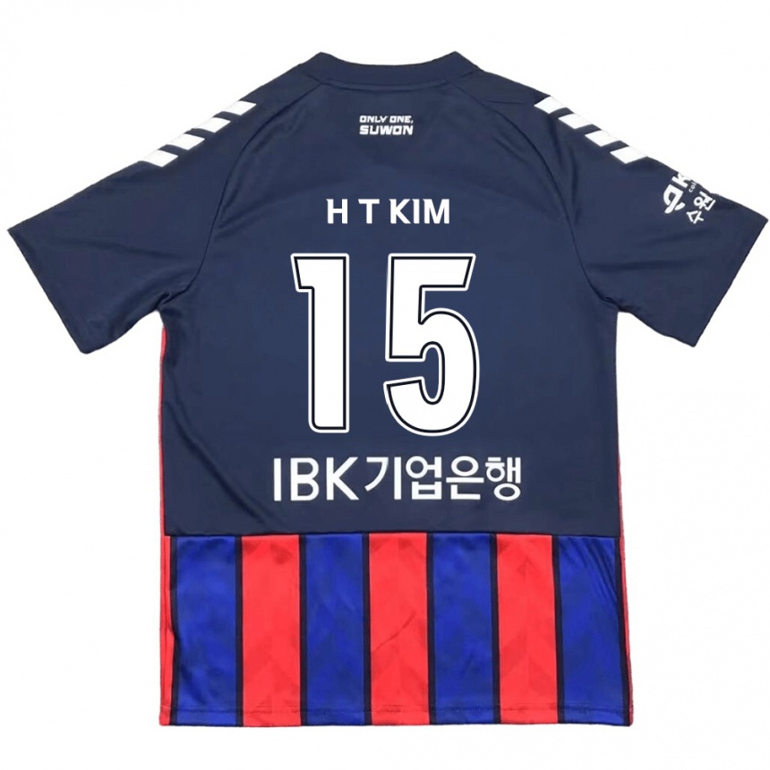 Kids Football Tae-Han Kim #15 Blue Red Home Jersey 2024/25 T-Shirt Nz