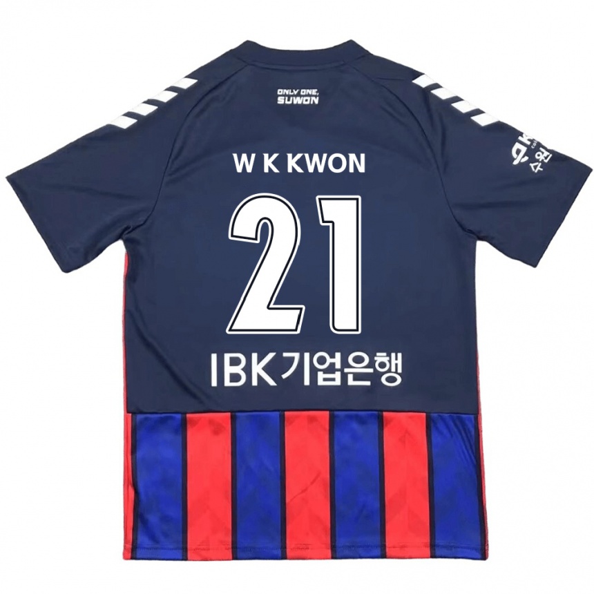 Kids Football Kyung-Won Kwon #21 Blue Red Home Jersey 2024/25 T-Shirt Nz