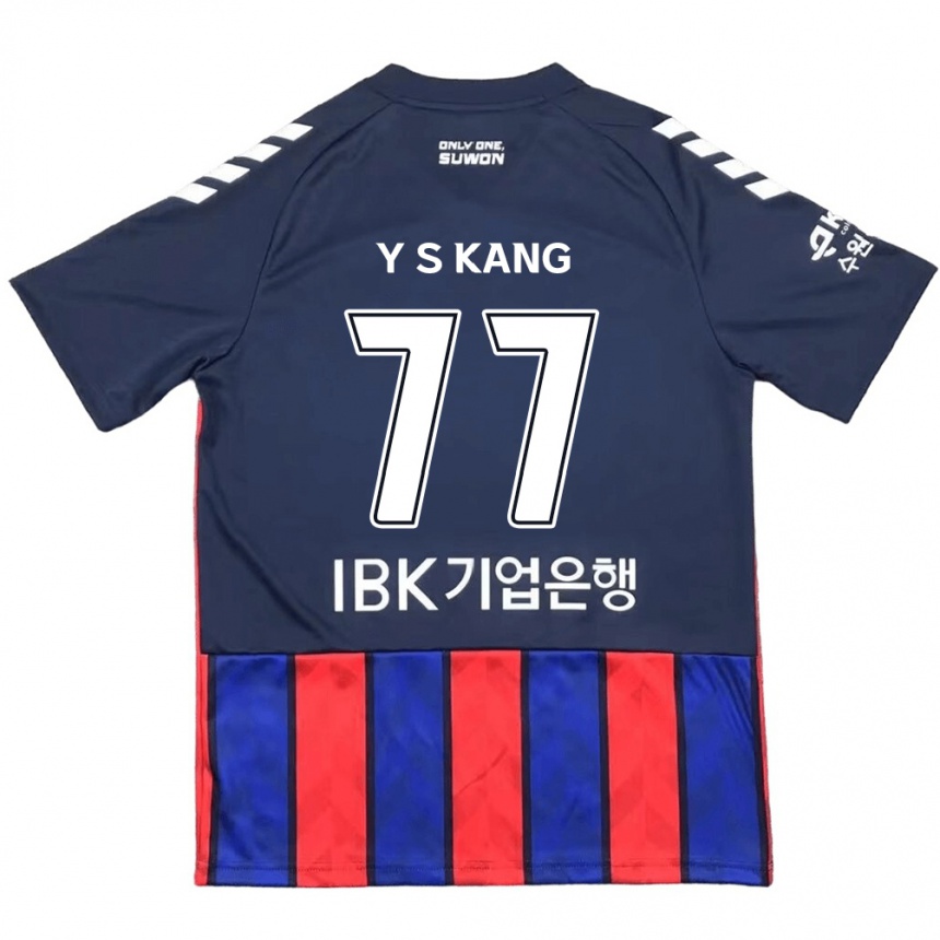 Kids Football Sang-Yun Kang #77 Blue Red Home Jersey 2024/25 T-Shirt Nz