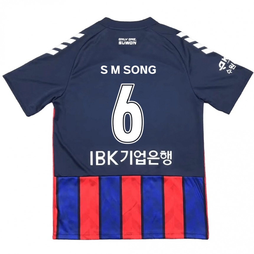 Kids Football Min-Seob Song #6 Blue Red Home Jersey 2024/25 T-Shirt Nz