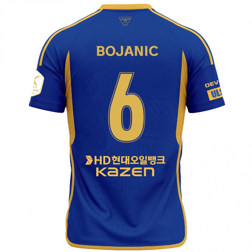 Kids Football Darijan Bojanic #6 Blue Yellow Home Jersey 2024/25 T-Shirt Nz