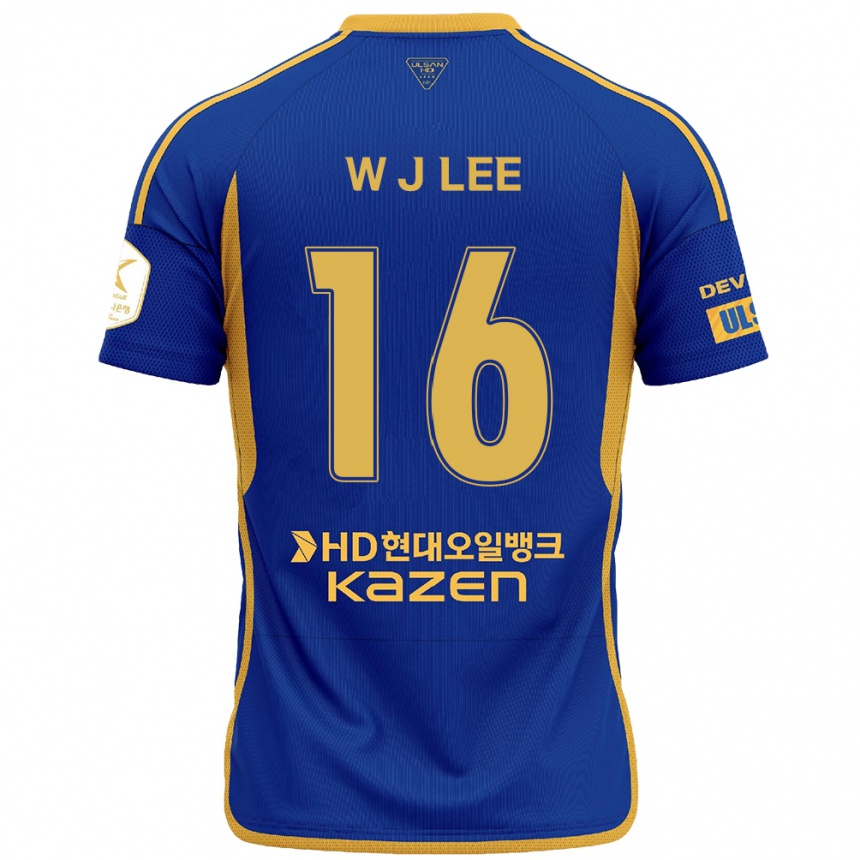 Kids Football Jae-Wook Lee #16 Blue Yellow Home Jersey 2024/25 T-Shirt Nz