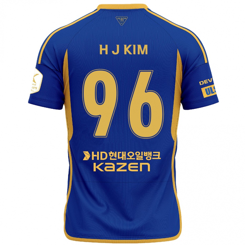 Kids Football Ji-Hyun Kim #96 Blue Yellow Home Jersey 2024/25 T-Shirt Nz