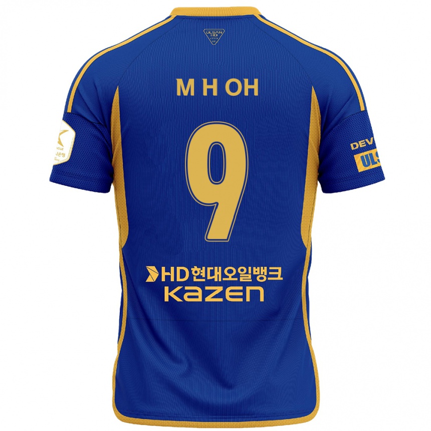 Kids Football Hyun-Min Oh #9 Blue Yellow Home Jersey 2024/25 T-Shirt Nz