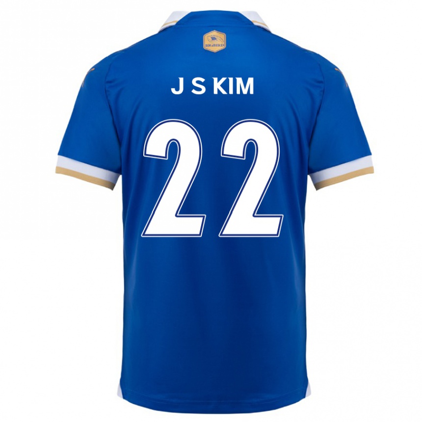 Kids Football Sang-Jun Kim #22 Blue White Home Jersey 2024/25 T-Shirt Nz