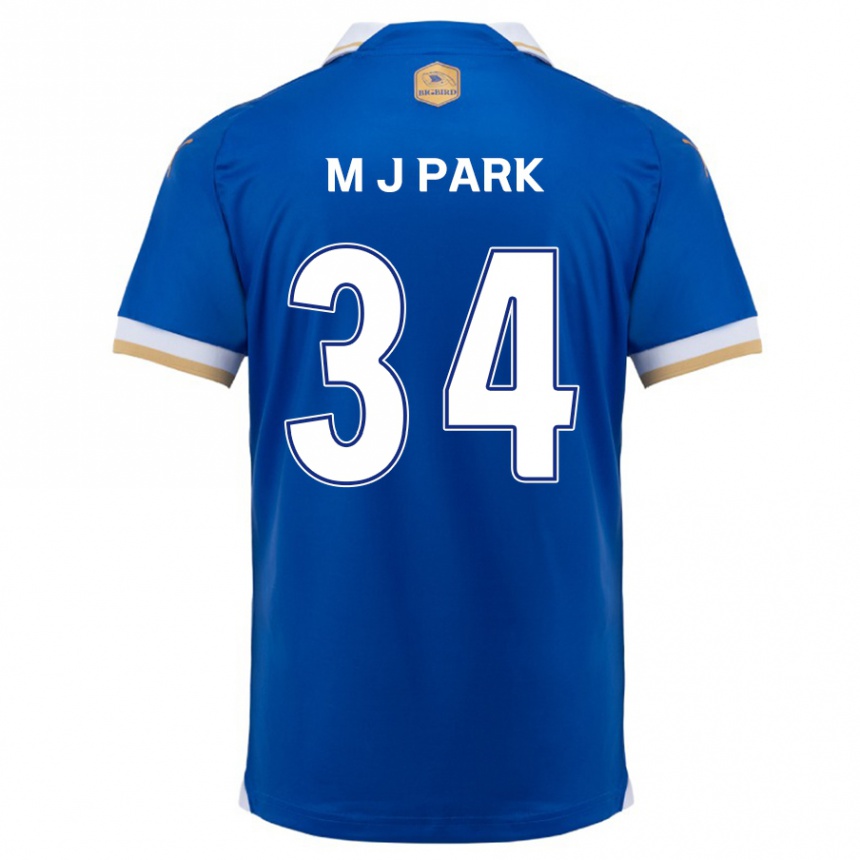 Kids Football Ji-Min Park #34 Blue White Home Jersey 2024/25 T-Shirt Nz