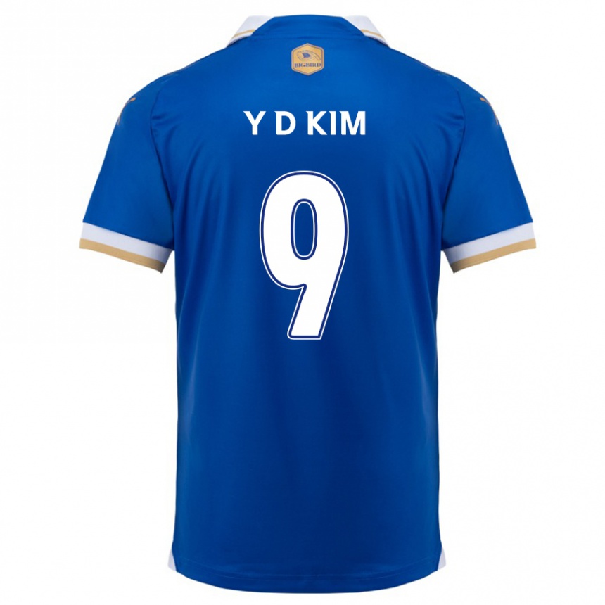 Kids Football Dong-Yeon Kim #9 Blue White Home Jersey 2024/25 T-Shirt Nz