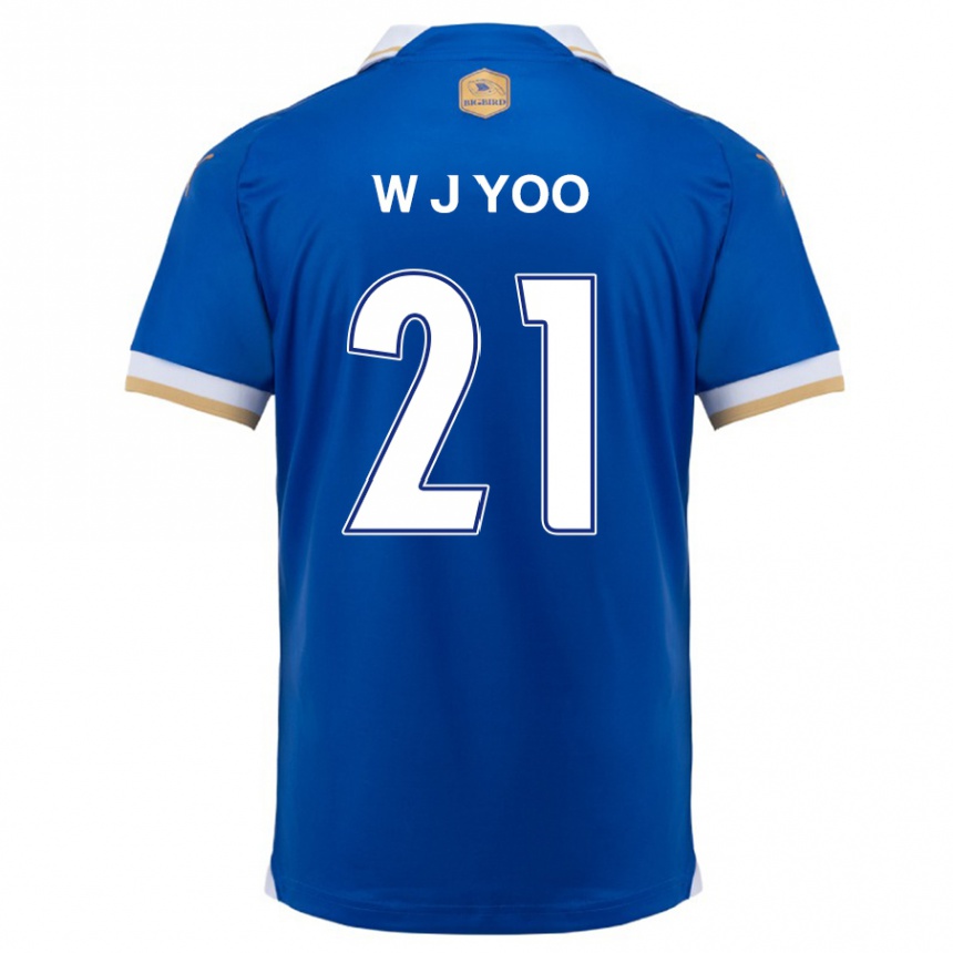 Kids Football Jin-Wook Yoo #21 Blue White Home Jersey 2024/25 T-Shirt Nz