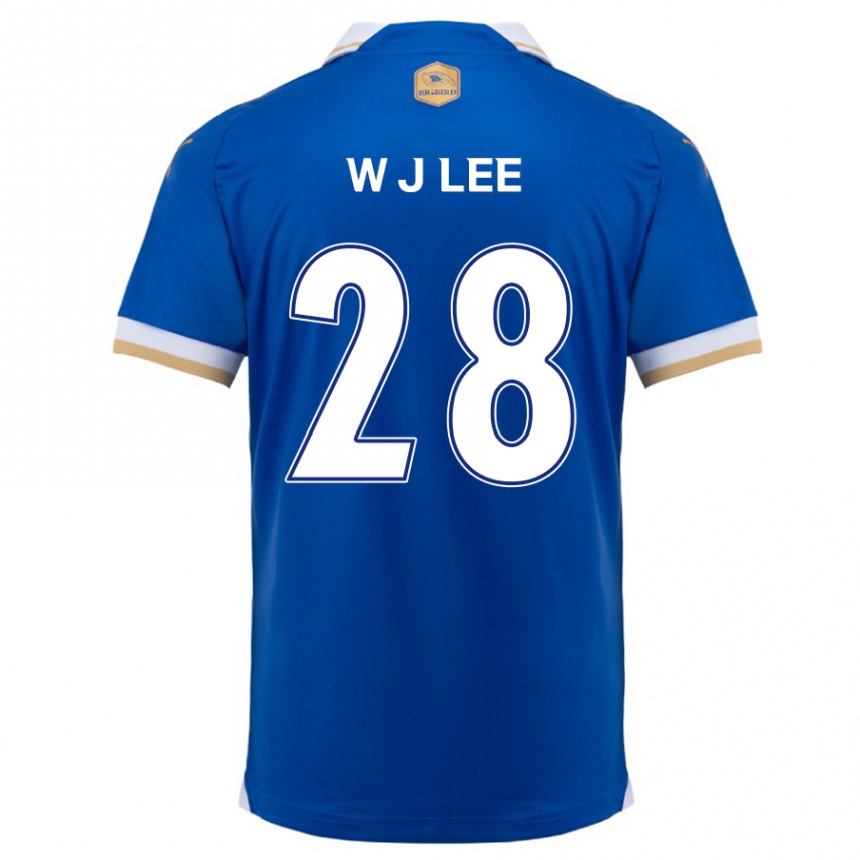 Kids Football Jun-Woo Lee #28 Blue White Home Jersey 2024/25 T-Shirt Nz