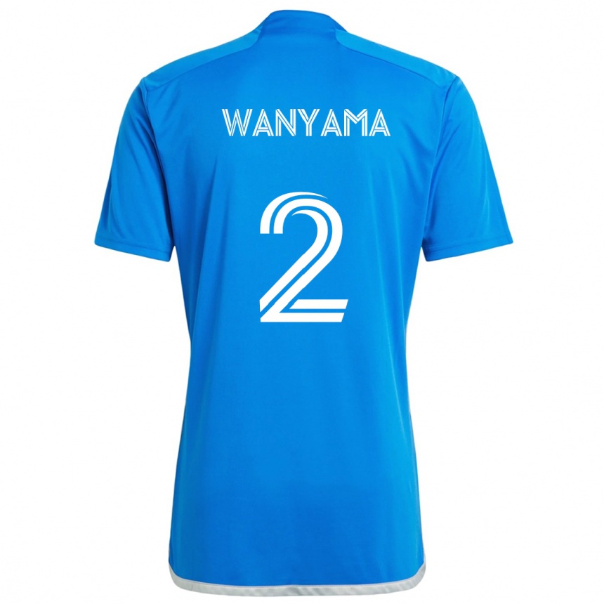 Kids Football Victor Wanyama #2 Blue White Home Jersey 2024/25 T-Shirt Nz