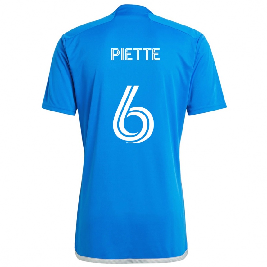 Kids Football Samuel Piette #6 Blue White Home Jersey 2024/25 T-Shirt Nz