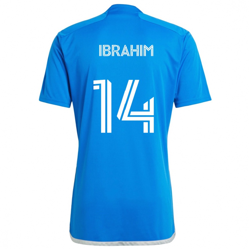 Kids Football Sunusi Ibrahim #14 Blue White Home Jersey 2024/25 T-Shirt Nz