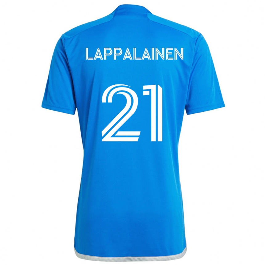 Kids Football Lassi Lappalainen #21 Blue White Home Jersey 2024/25 T-Shirt Nz