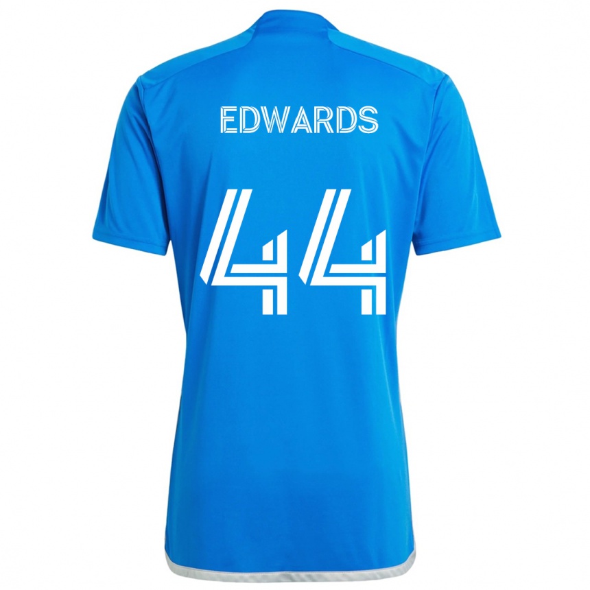 Kids Football Raheem Edwards #44 Blue White Home Jersey 2024/25 T-Shirt Nz