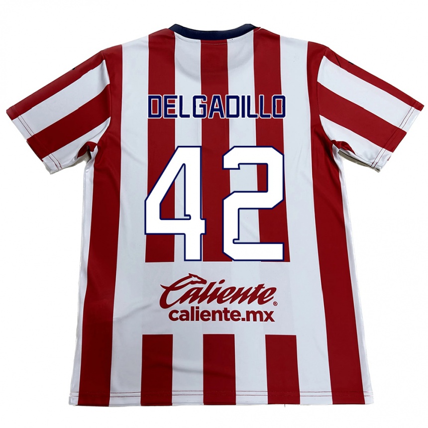 Kids Football Diego Delgadillo #42 Red White Home Jersey 2024/25 T-Shirt Nz