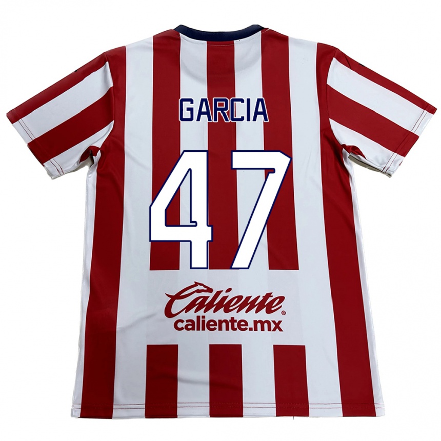 Kids Football Gael García #47 Red White Home Jersey 2024/25 T-Shirt Nz