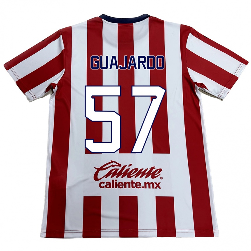 Kids Football Dylan Guajardo #57 Red White Home Jersey 2024/25 T-Shirt Nz