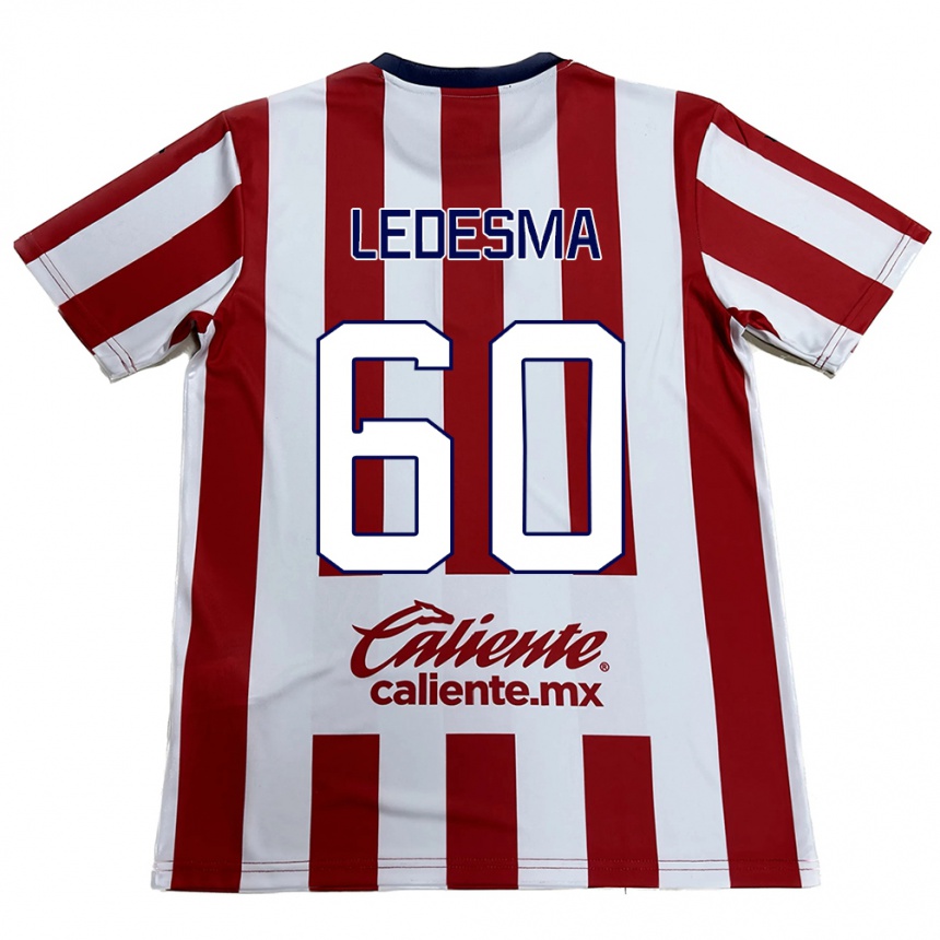 Kids Football Luis Ledesma #60 Red White Home Jersey 2024/25 T-Shirt Nz