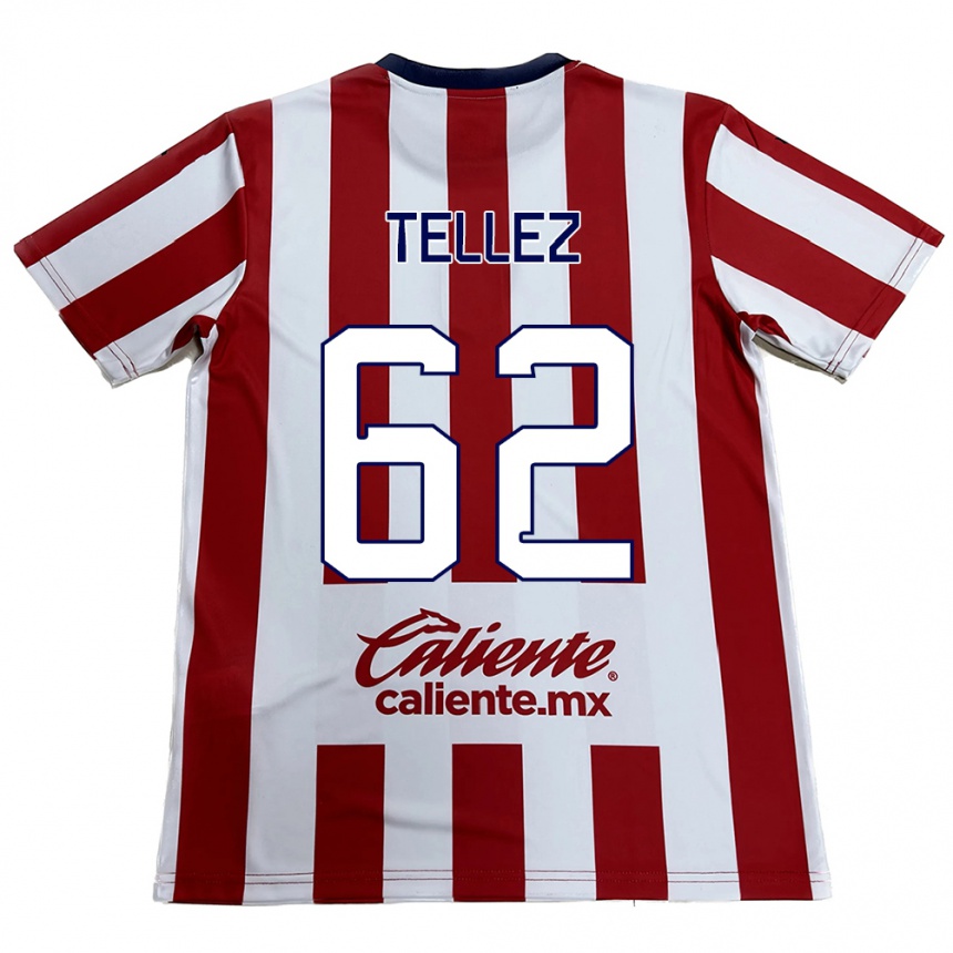 Kids Football Brandon Téllez #62 Red White Home Jersey 2024/25 T-Shirt Nz