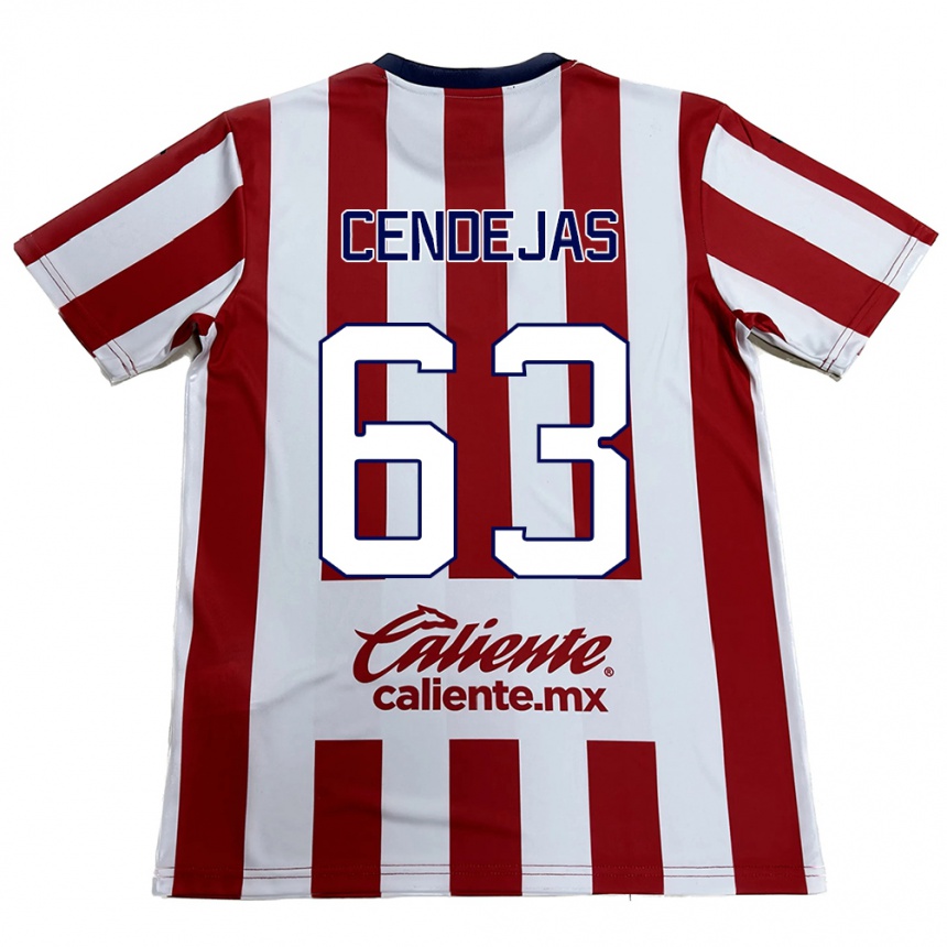 Kids Football Matías Cendejas #63 Red White Home Jersey 2024/25 T-Shirt Nz