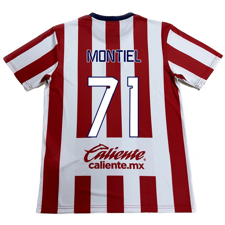 Kids Football Erick Montiel #71 Red White Home Jersey 2024/25 T-Shirt Nz