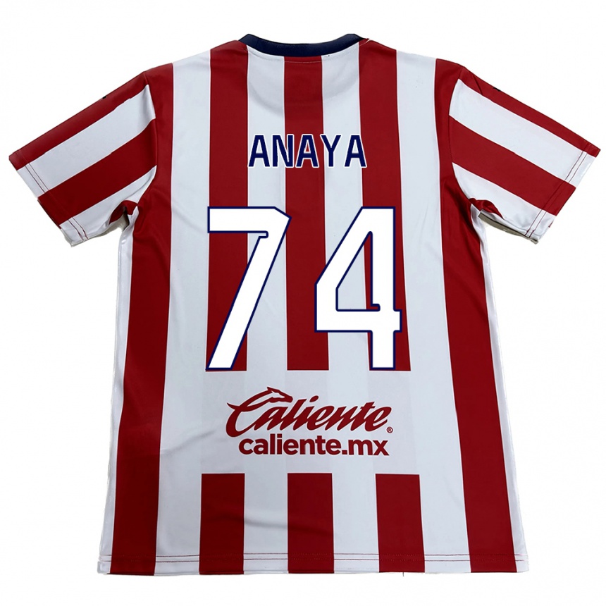 Kids Football Mario Anaya #74 Red White Home Jersey 2024/25 T-Shirt Nz