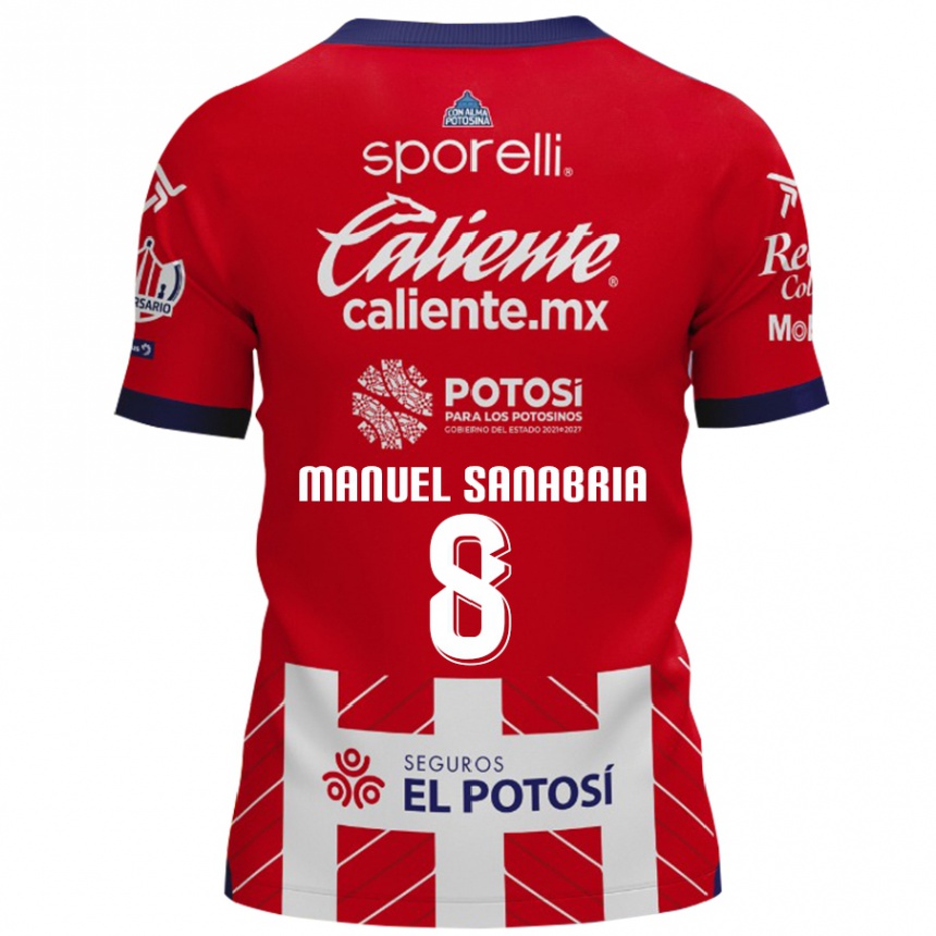 Kids Football Juan Manuel Sanabria #8 Red White Home Jersey 2024/25 T-Shirt Nz