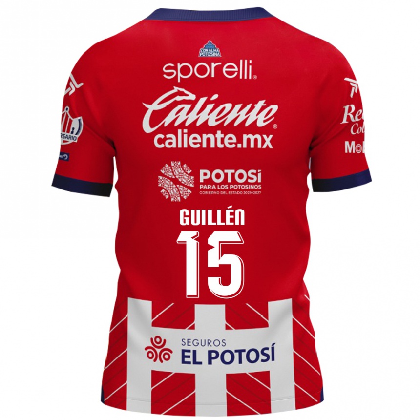 Kids Football Daniel Guillén #15 Red White Home Jersey 2024/25 T-Shirt Nz