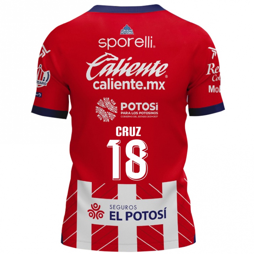 Kids Football Aldo Cruz #18 Red White Home Jersey 2024/25 T-Shirt Nz