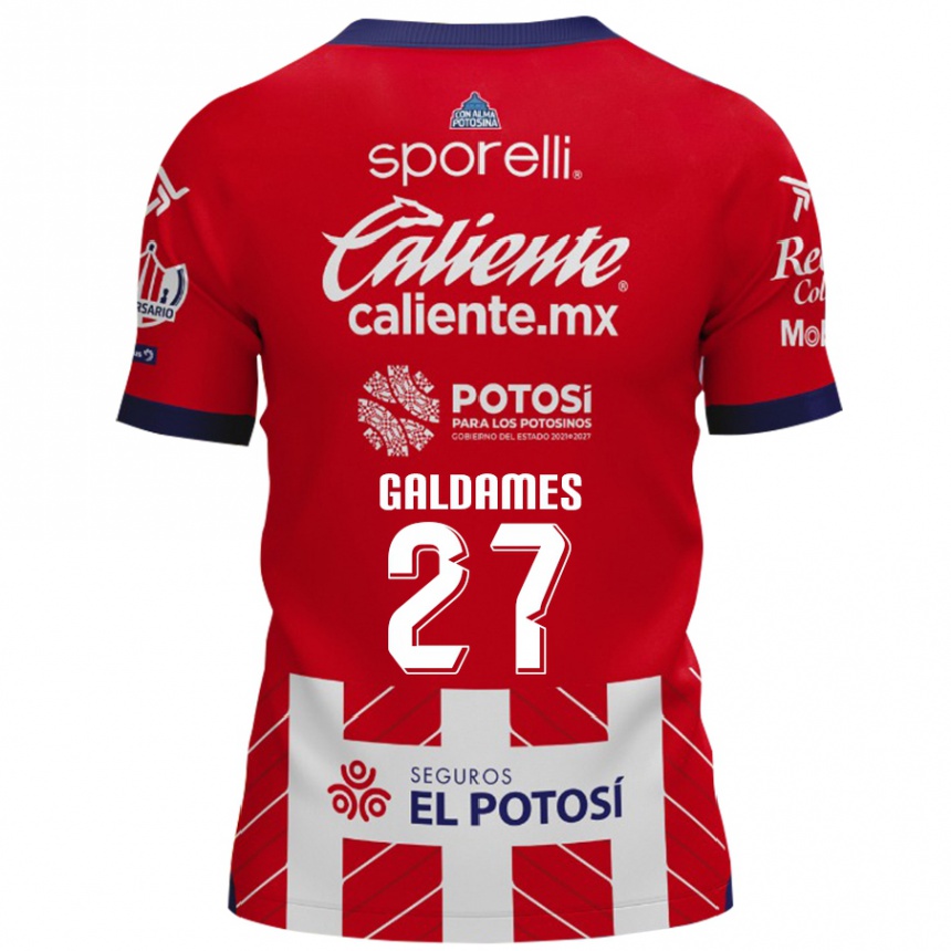 Kids Football Benjamín Galdames #27 Red White Home Jersey 2024/25 T-Shirt Nz