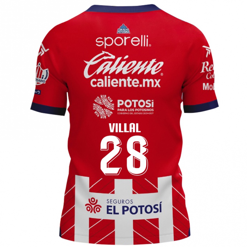 Kids Football Jonantán Villal #28 Red White Home Jersey 2024/25 T-Shirt Nz