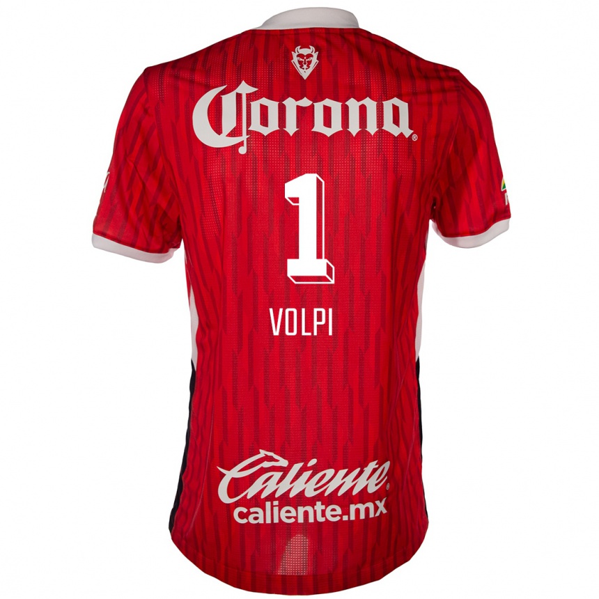 Kids Football Tiago Volpi #1 Red White Home Jersey 2024/25 T-Shirt Nz