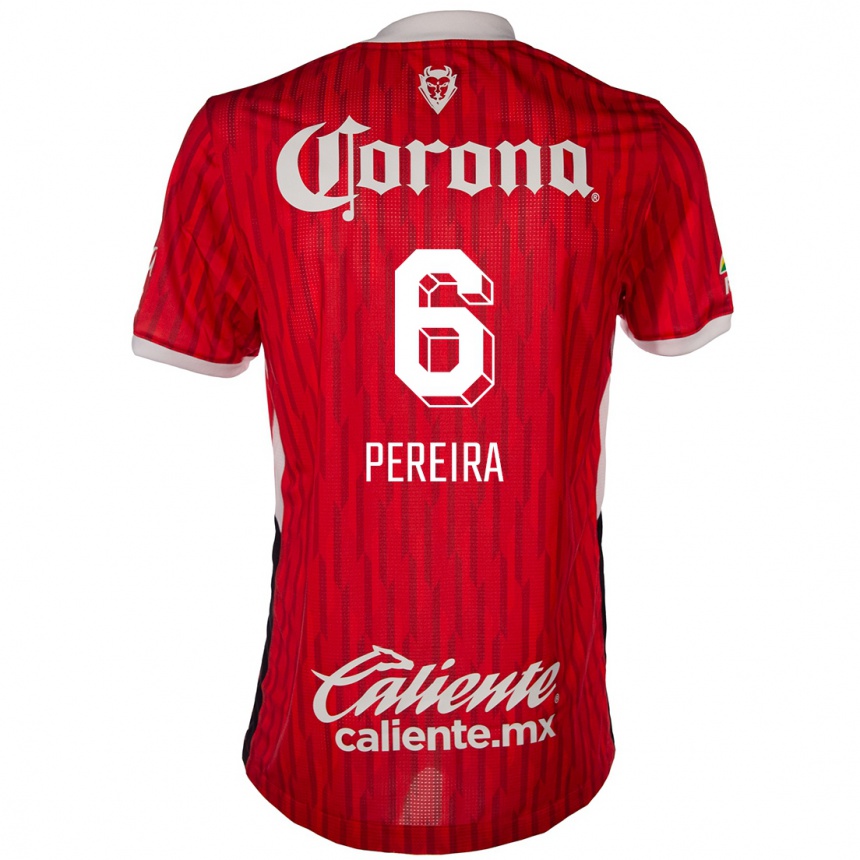 Kids Football Federico Pereira #6 Red White Home Jersey 2024/25 T-Shirt Nz