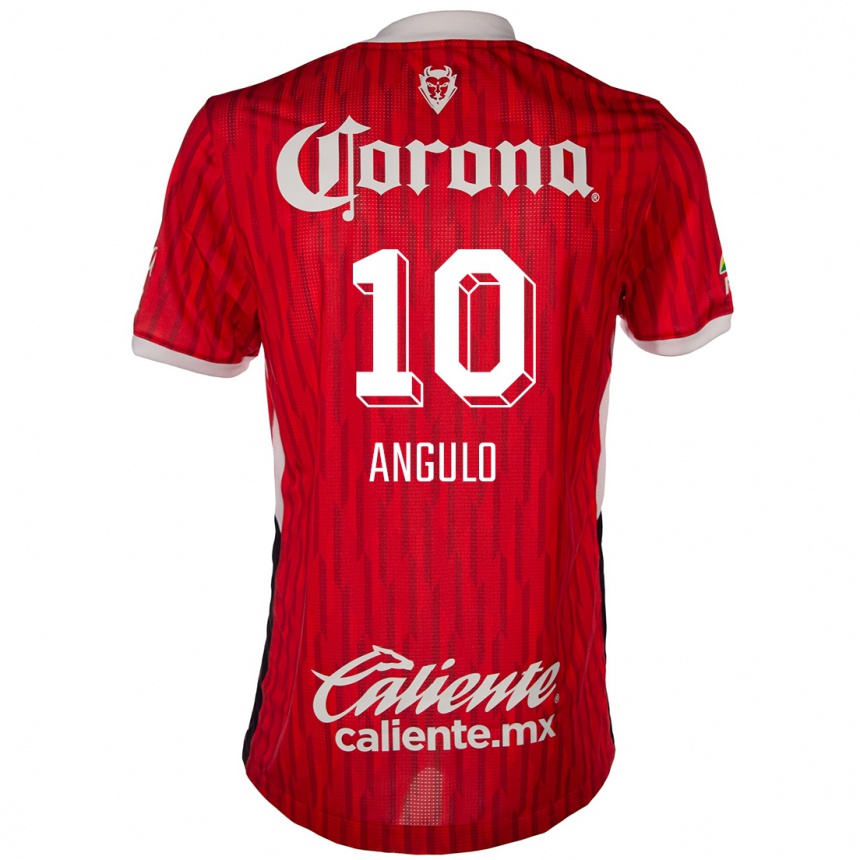 Kids Football Jesús Angulo #10 Red White Home Jersey 2024/25 T-Shirt Nz