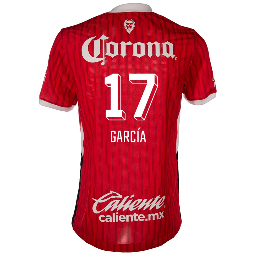 Kids Football Brian García #17 Red White Home Jersey 2024/25 T-Shirt Nz