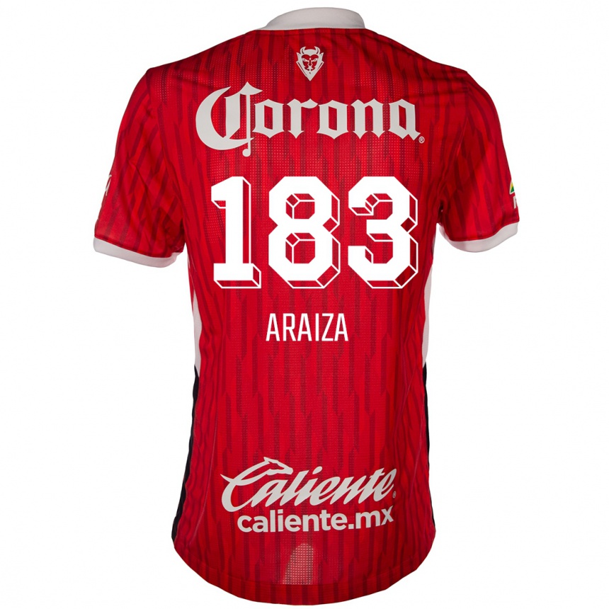 Kids Football Daniel Araiza #183 Red White Home Jersey 2024/25 T-Shirt Nz