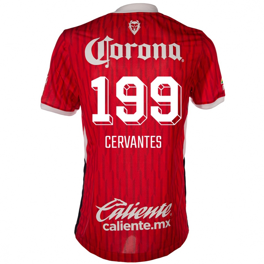 Kids Football Axel Cervantes #199 Red White Home Jersey 2024/25 T-Shirt Nz