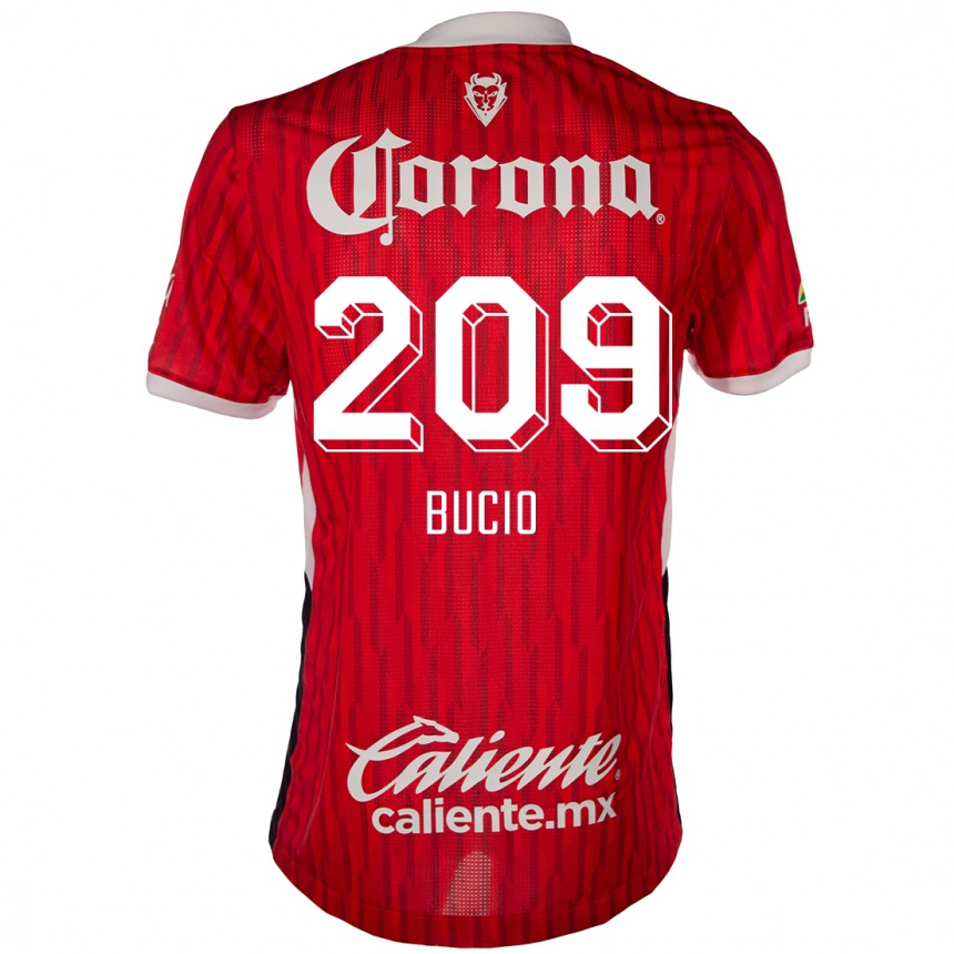 Kids Football Sebastián Bucio #209 Red White Home Jersey 2024/25 T-Shirt Nz