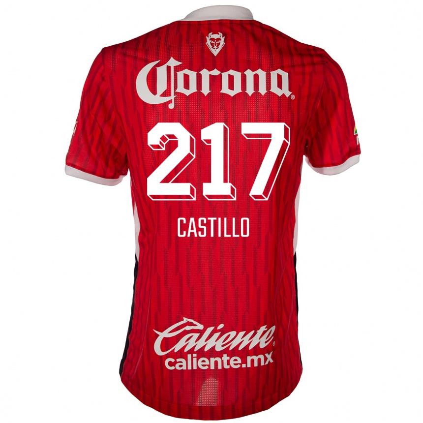 Kids Football Klever Castillo #217 Red White Home Jersey 2024/25 T-Shirt Nz