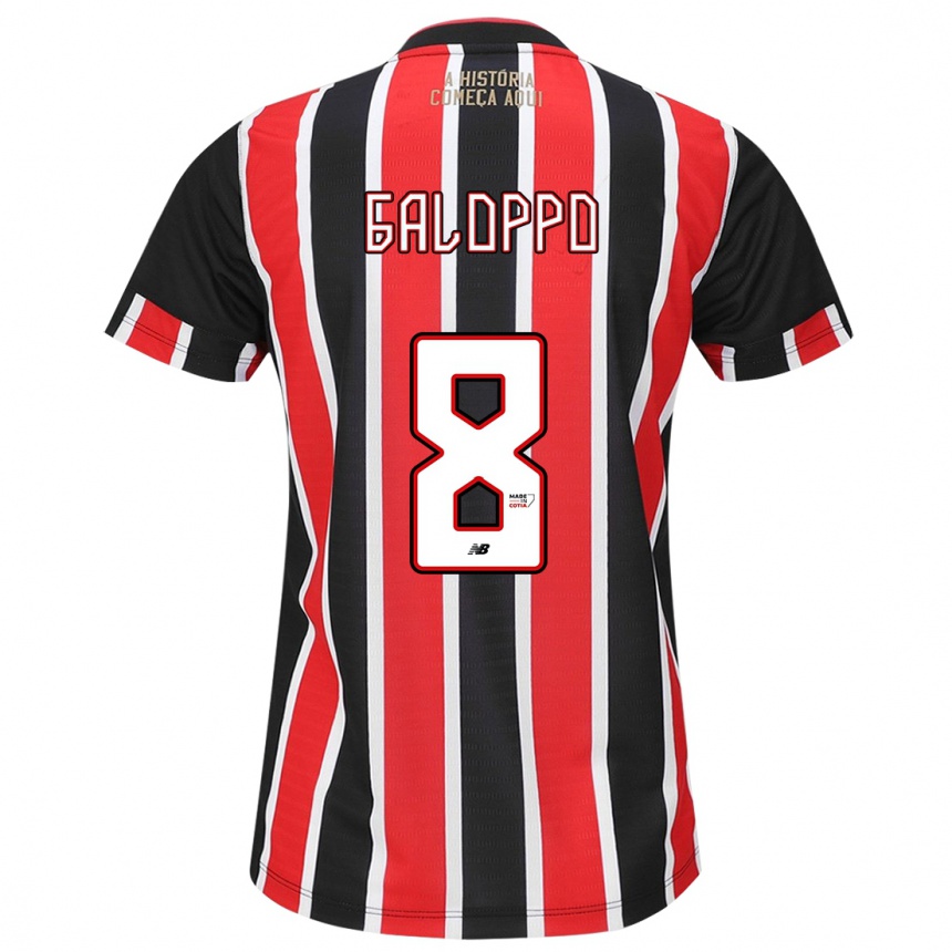 Kids Football Giuliano Galoppo #8 Black Red White Away Jersey 2024/25 T-Shirt Nz