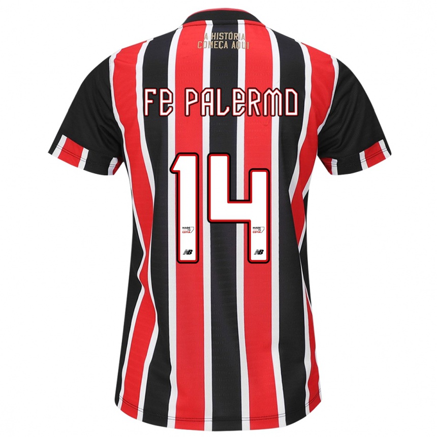 Kids Football Fe Palermo #14 Black Red White Away Jersey 2024/25 T-Shirt Nz