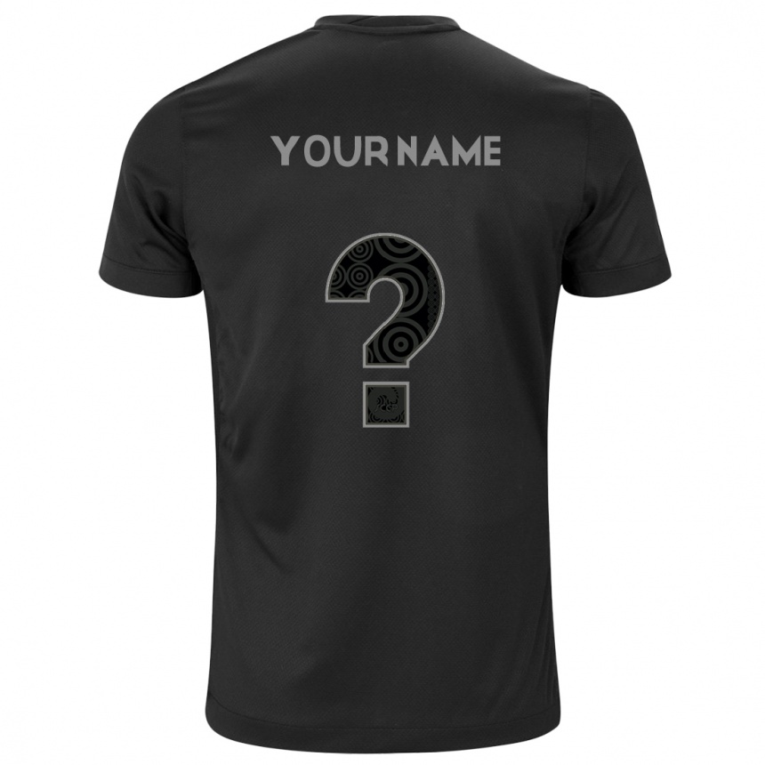 Kids Football Your Name #0 Black Away Jersey 2024/25 T-Shirt Nz